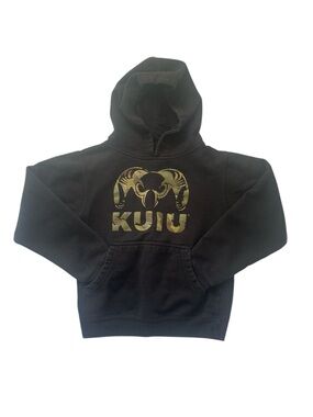 KUIU Kids Black Hoodie with Camo Logo